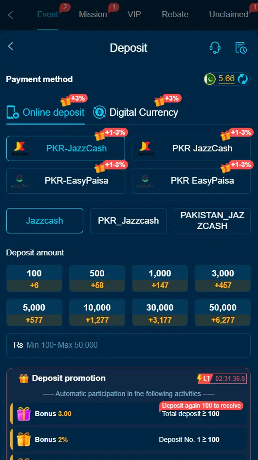 QK777 Deposit