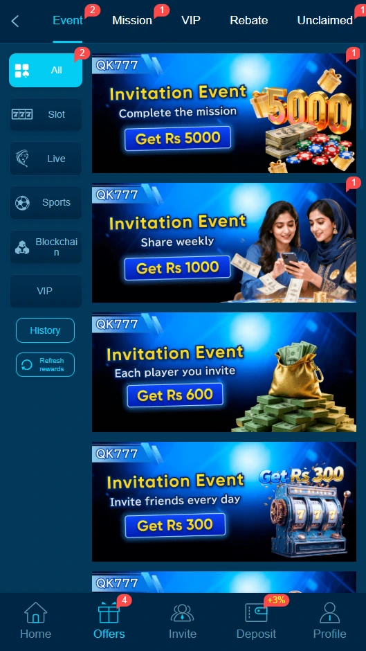 QK777 Game Offers